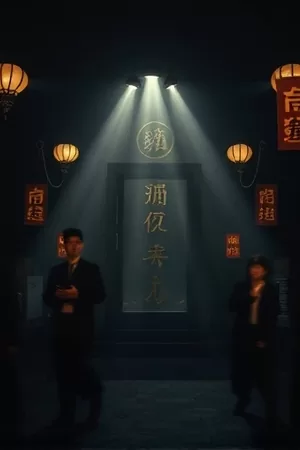 《长夜燃灯录》竖版封面：雨夜古宅与提灯人影
